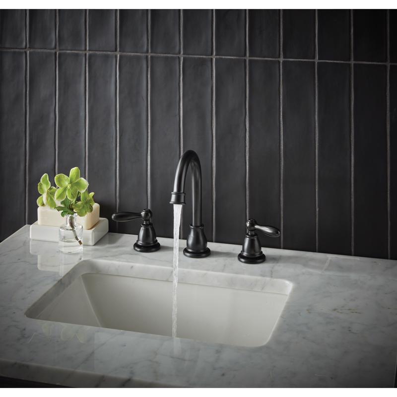Oakbrook Collection Jennifer Matte Black Traditional Widespread Bathroom Sink Faucet 8 in.