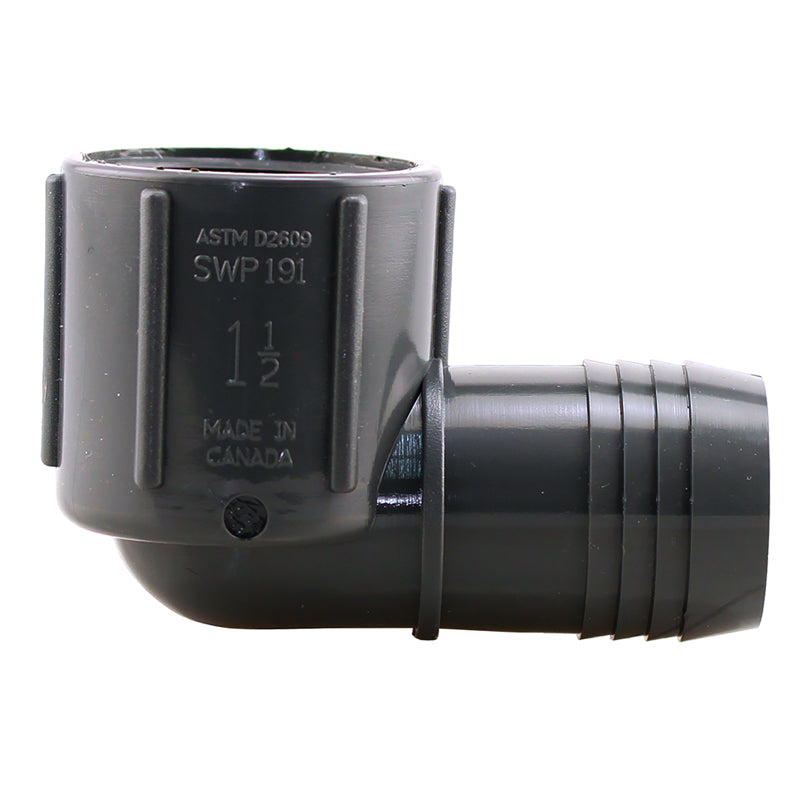 Boshart Industries 1-1/2 in. Insert in. X 1-1/2 in. D FPT Polypropylene 90 Degree Elbow