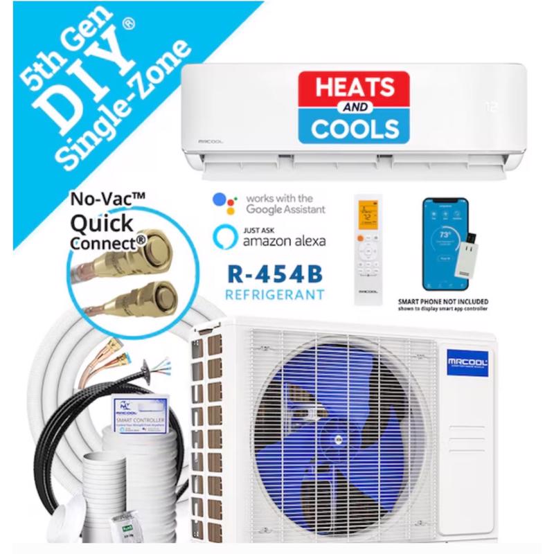 MRCOOL DIY 5th Gen E Star, 115V, 1 Zone 12000 BTU 23.5 SEER Ductless Mini Split Heat Pump