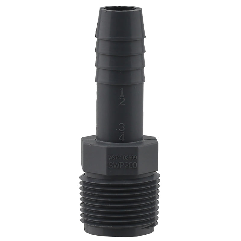 Boshart Industries 3/4 in. MPT in. X 1/2 in. D Insert Polypropylene Reducing Male Adapter