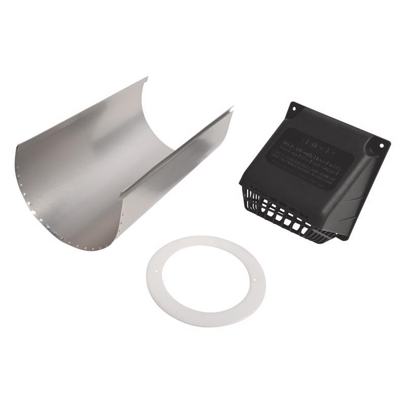 Deflect-O 11 in. L X 4 in. D Black/Silver Aluminum/Plastic Dryer Vent Kit