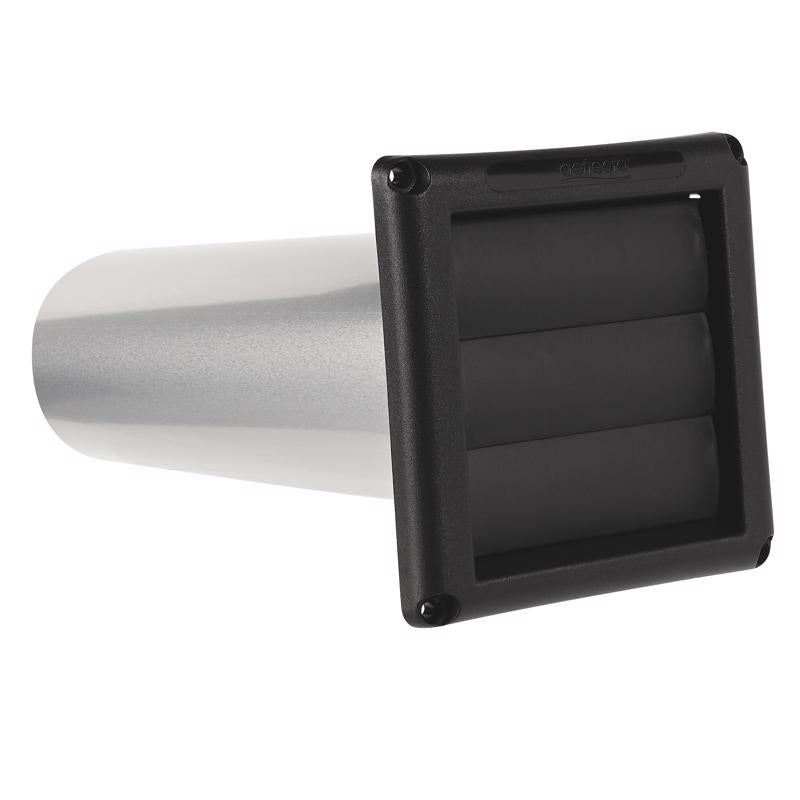 Deflect-O 11 in. L X 4 in. D Black/Silver Aluminum/Plastic Dryer Vent Kit