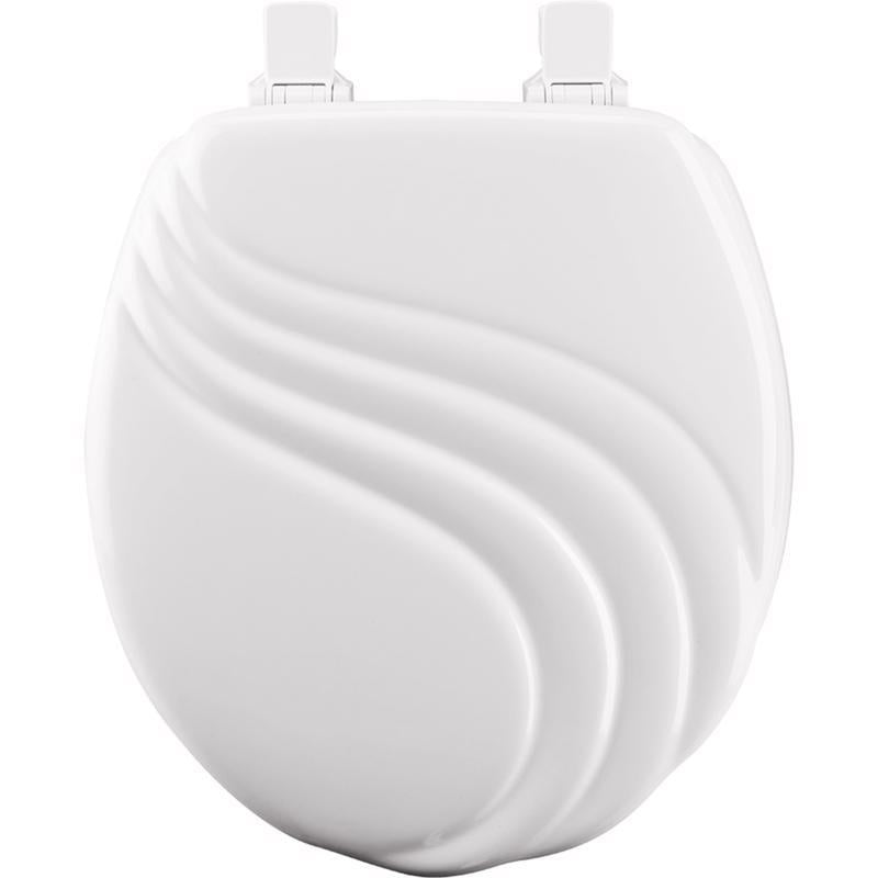 Mayfair by Bemis Swirl Round White Enameled Wood Toilet Seat