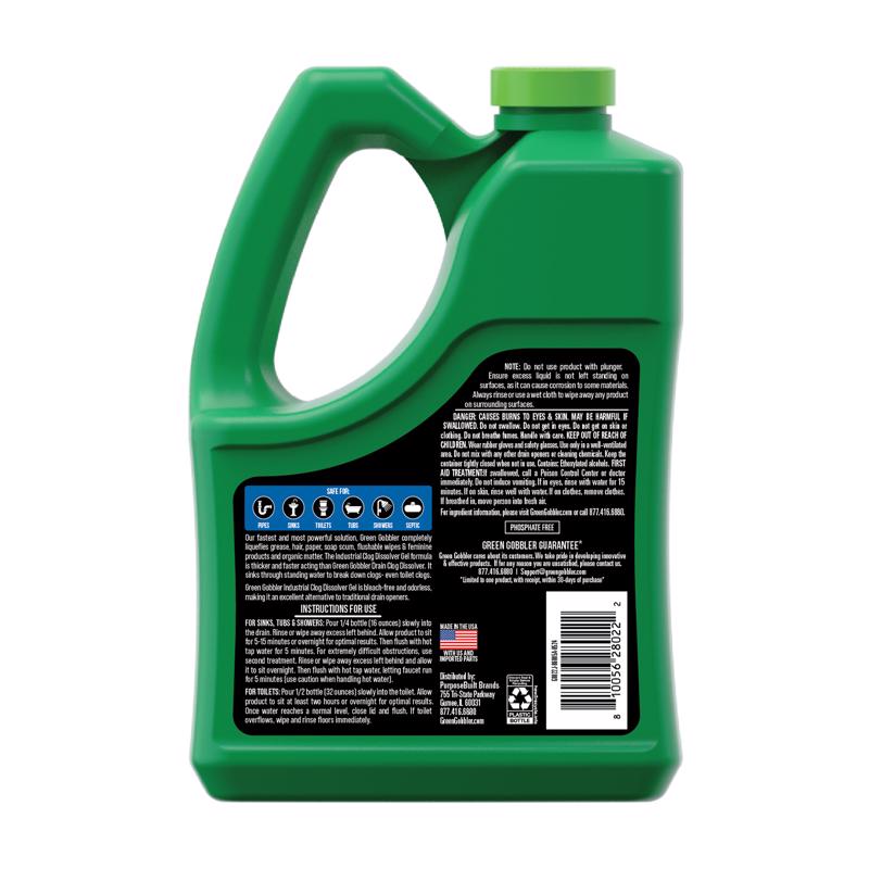 Green Gobbler Gel Hair & Grease Clog Remover 64 oz