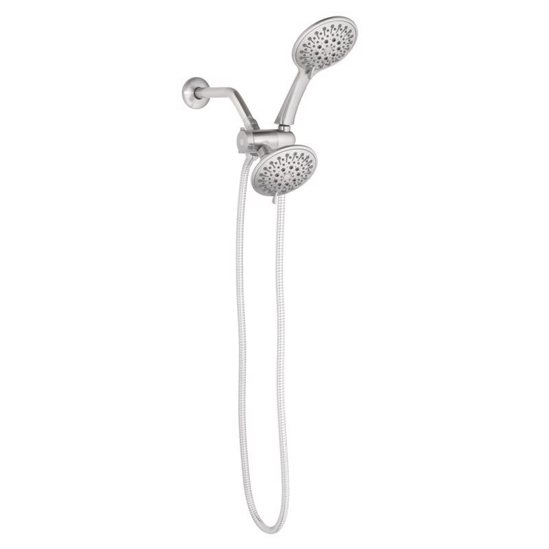 Oakbrook Collection Brushed Nickel 6 settings Showerhead Combo 1.8 gpm