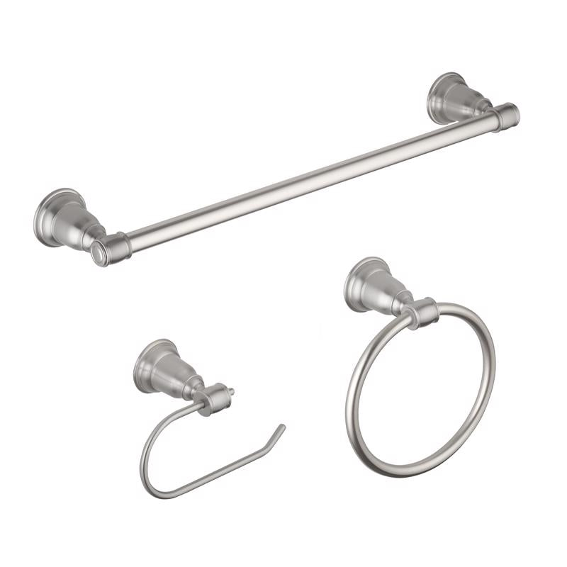 OakBrook Collection Brushed Nickel Silver Zinc Towel Holder