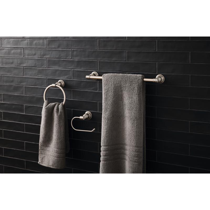 OakBrook Collection Brushed Nickel Silver Zinc Towel Holder