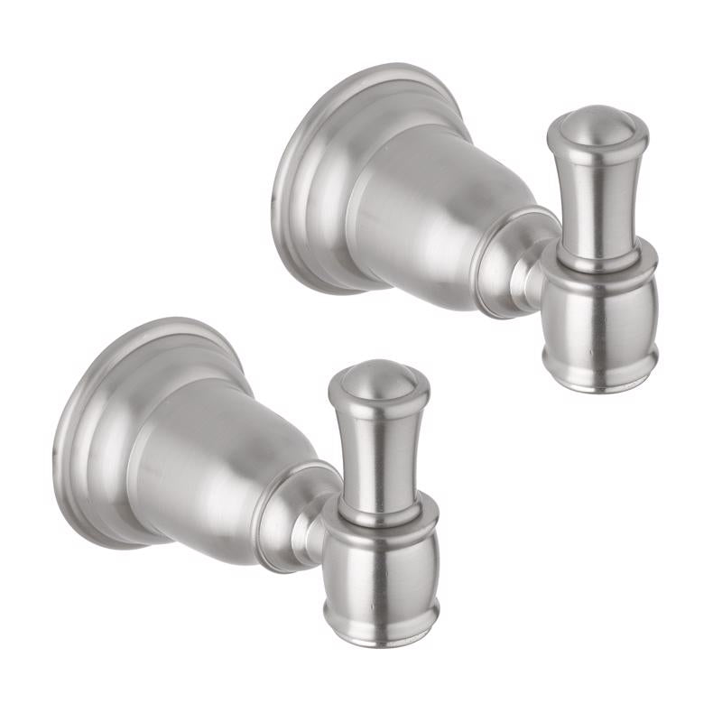 OakBrook Collection Brushed Nickel Silver Double Robe Hook