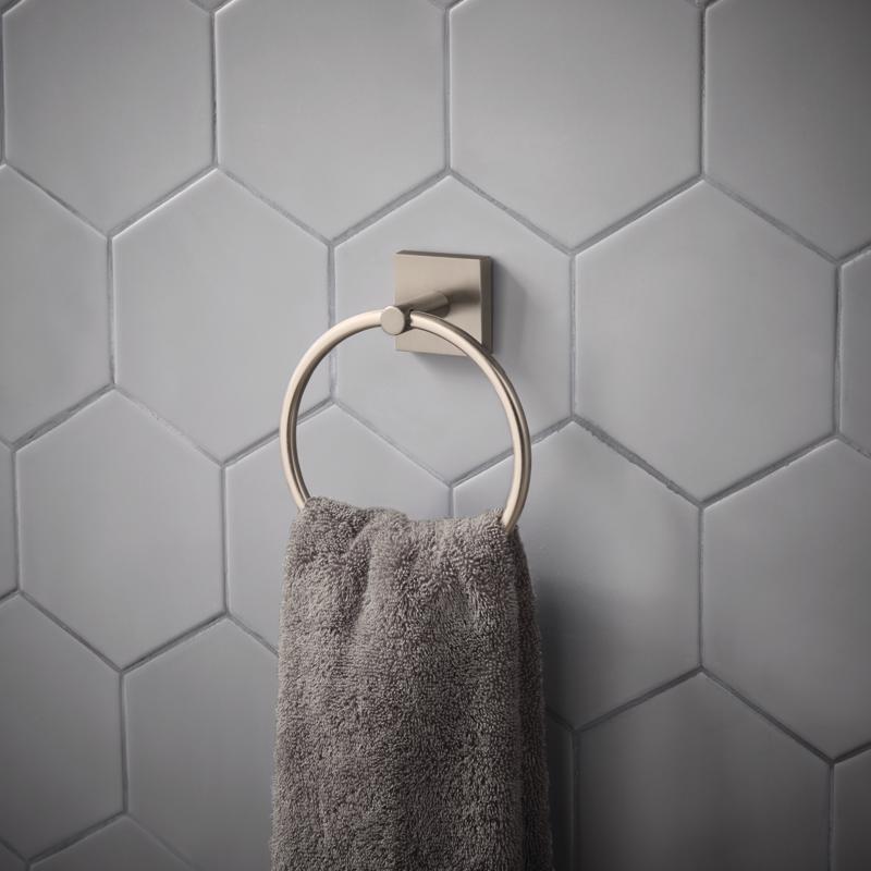 OakBrook Collection Brushed Nickel Towel Ring Die Cast Zinc