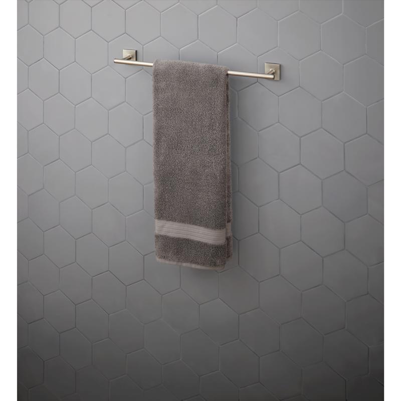 Oakbrook Collection Brushed Nickel Towel Bar 24 in. L Die Cast Zinc