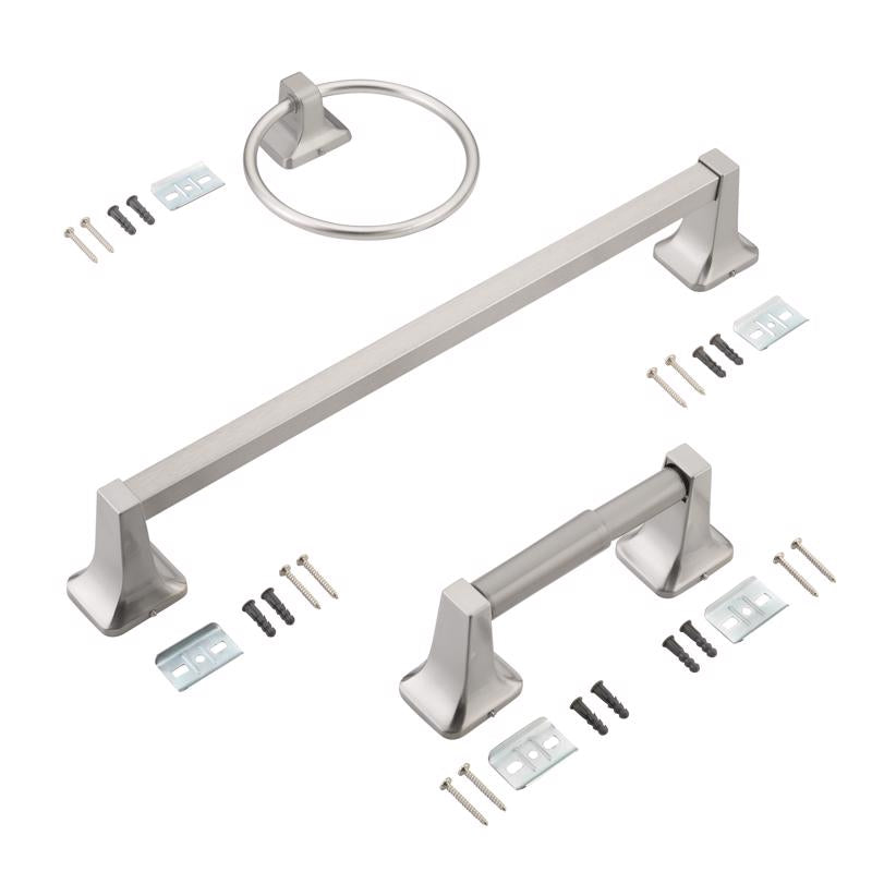 OakBrook Collection Brushed Nickel Die Cast Zinc Bath Hardware Set