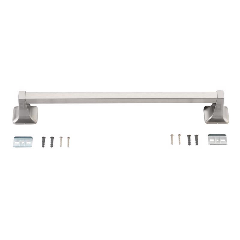 Oakbrook Collection Brushed Nickel Towel Bar 18 in. L Die Cast Zinc