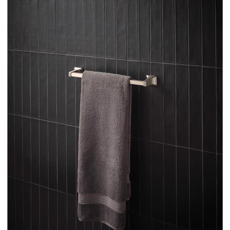 Oakbrook Collection Brushed Nickel Towel Bar 18 in. L Die Cast Zinc