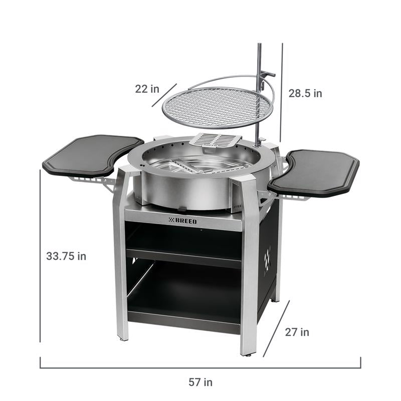 Breeo 57 in. W Stainless Steel Outdoor Round Charcoal/Wood Fire Pit