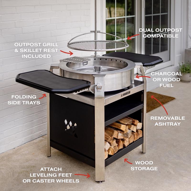 Breeo 57 in. W Stainless Steel Outdoor Round Charcoal/Wood Fire Pit
