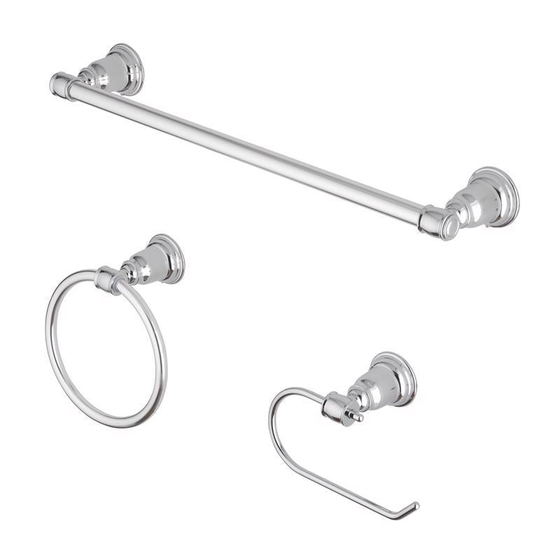 OakBrook Collection Chrome Die Cast Zinc Bath Hardware Set