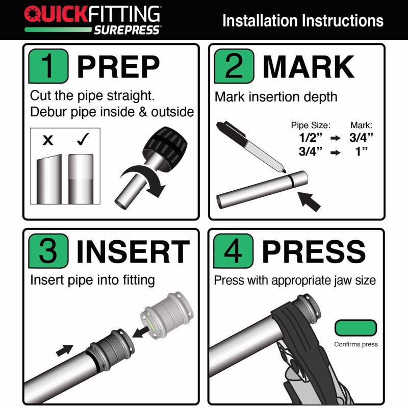 QuickFitting 1/2 in. Press in. X 1/2 in. D FNPT in. Copper Adapter