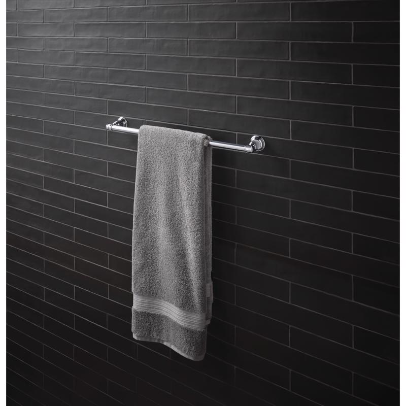 OakBrook Collection Chrome Towel Bar 24 in. L Die Cast Zinc