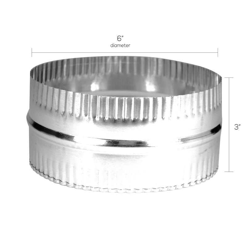 Deflect-O Jordan 3 in. L X 6 in. D Silver/White Aluminum Duct Connector