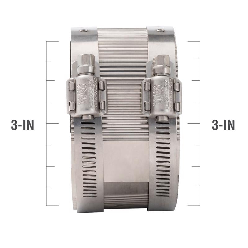 ProLine BK Proucts 3 in. Hub Sizes X 3 in. D Hub Sizes Neoprene/Stainless Steel No Hub Coupling