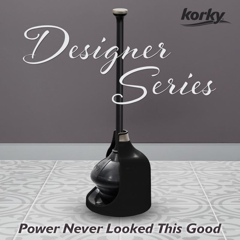 Korky Toilet Plunger and Caddy 13.75 in. L X 6 in. D
