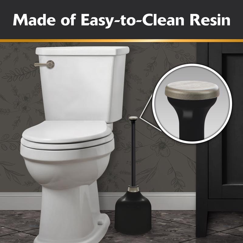 Korky Toilet Plunger and Caddy 13.75 in. L X 6 in. D