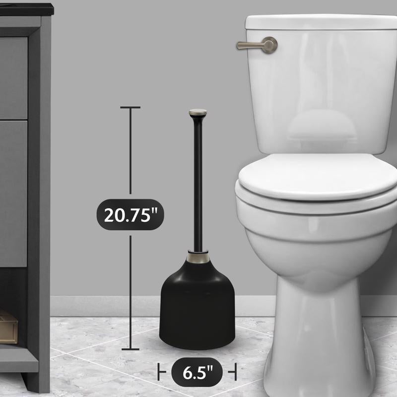 Korky Toilet Plunger and Caddy 13.75 in. L X 6 in. D