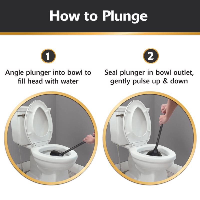 Korky Toilet Plunger and Caddy 13.75 in. L X 6 in. D
