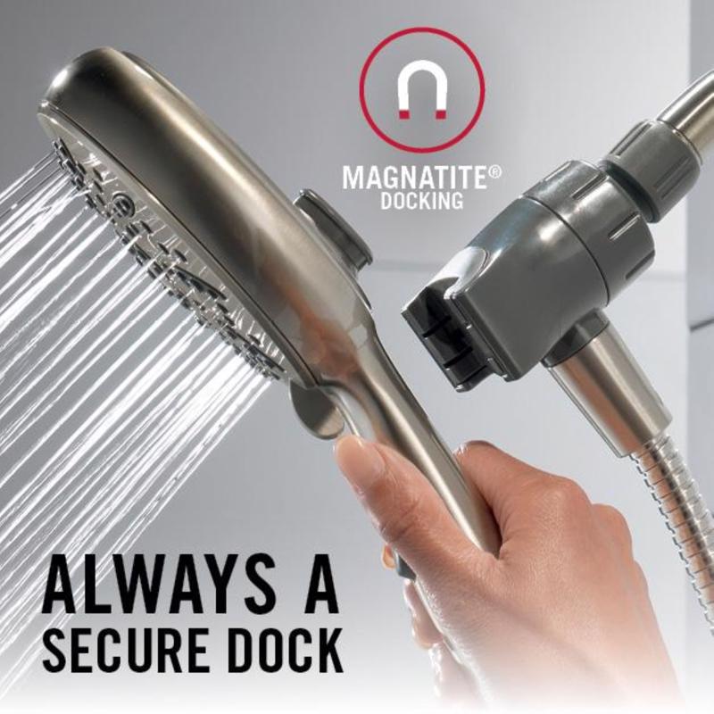 Delta Brushed Nickel ABS Plastic 6 settings Handheld Showerhead 1.75 gpm