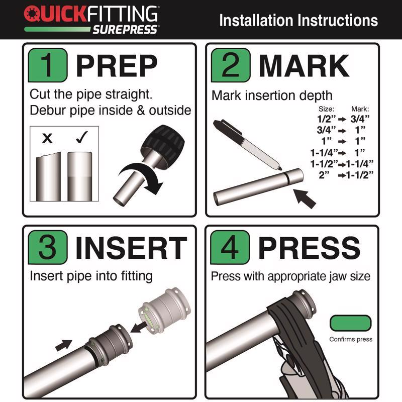 QuickFitting 3/4 in. Press in. FTG in. Copper Reducing Coupling