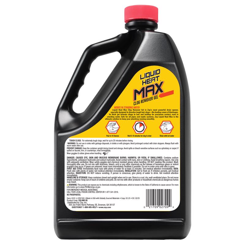 Zep Liquid Heat Gel Clog Remover 128 oz