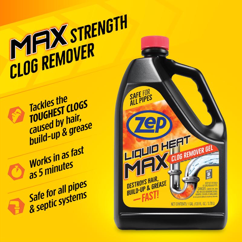 Zep Liquid Heat Gel Clog Remover 128 oz
