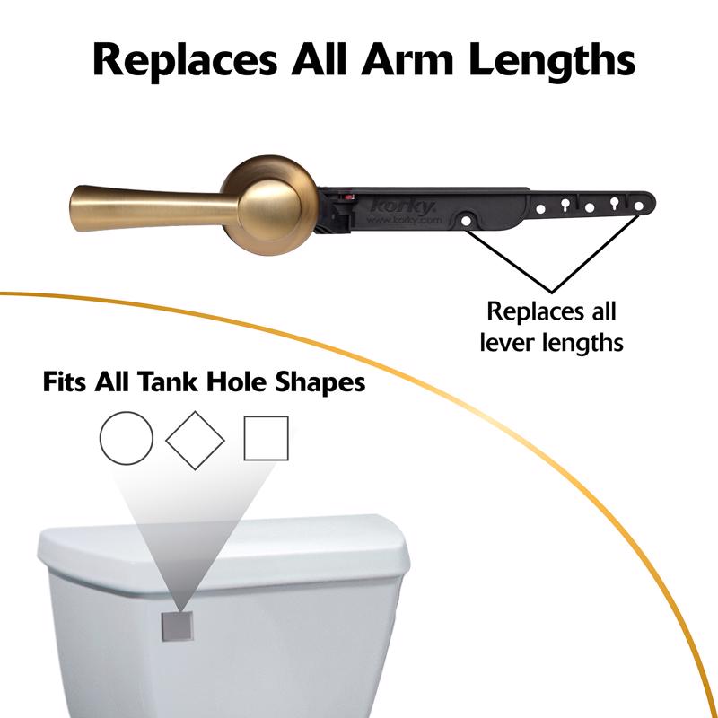 Korky Tank Lever Gold Brushed Plastic For Universal