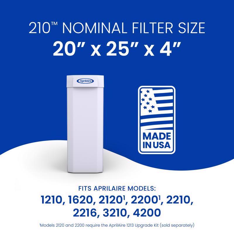 AprilAire 20 in. W X 25 in. H X 4 in. Synthetic Fiber 11 MERV Pleated Air Filter