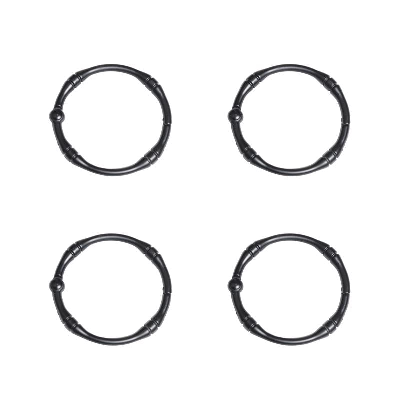 Zenna Home Matte Black Metal Shower Curtain Rings 12 pk