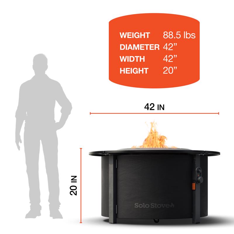 Solo Stove Infinity Flame 42 in. W Steel Round Propane Fire Pit