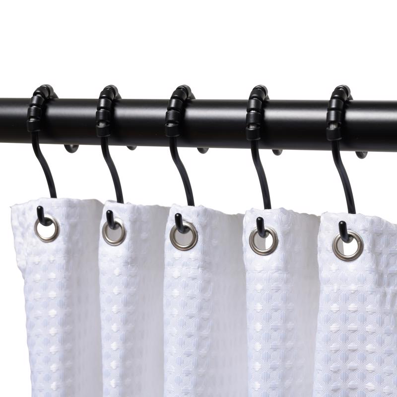 Zenna Home Black Metal Shower Hooks 12 pk