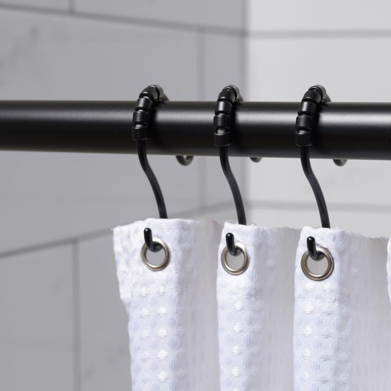 Zenna Home Black Metal Shower Hooks 12 pk