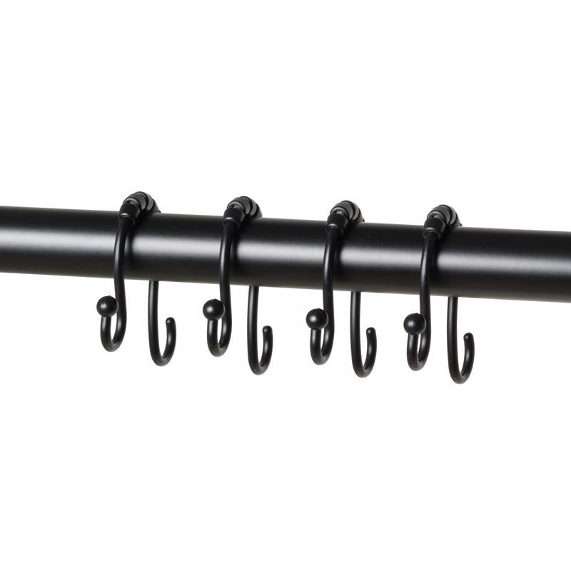 Zenna Home Black Metal Shower Hooks 12 pk