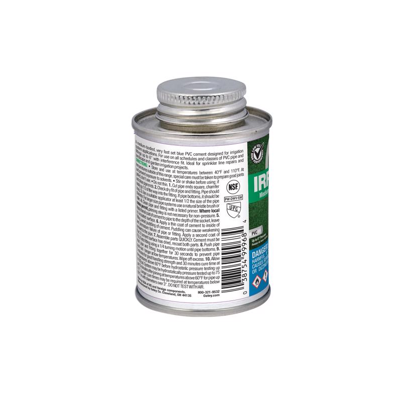 Oatey Irrigation Blue Solvent Cement For PVC 4 fl. oz.