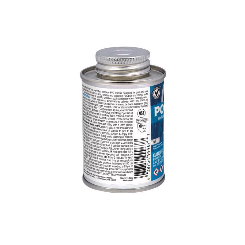 Oatey Pool & Spa Blue Solvent Cement For PVC 4 fl. oz.