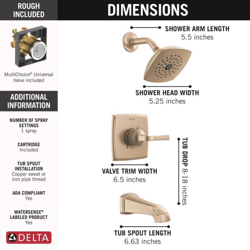 Delta Knoxville 1-Handle Bronze Tub and Shower Faucet