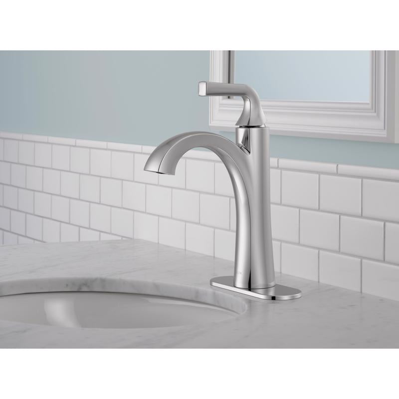 Delta Dallace Chrome Contemporary Single-Handle Bathroom Sink Faucet 4 in.