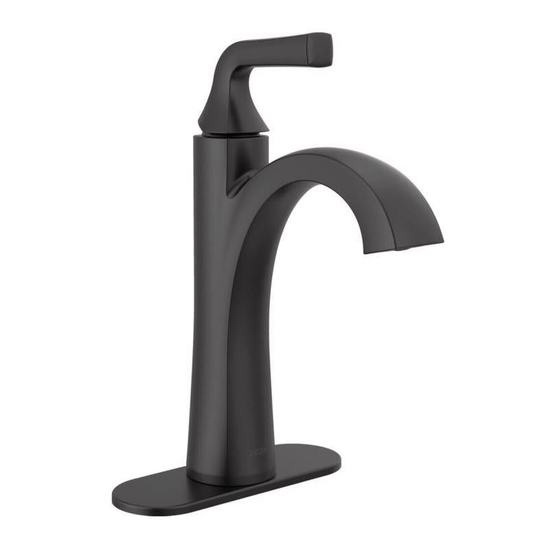Delta Dallace Matte Black Contemporary Single-Handle Bathroom Sink Faucet 4 in.