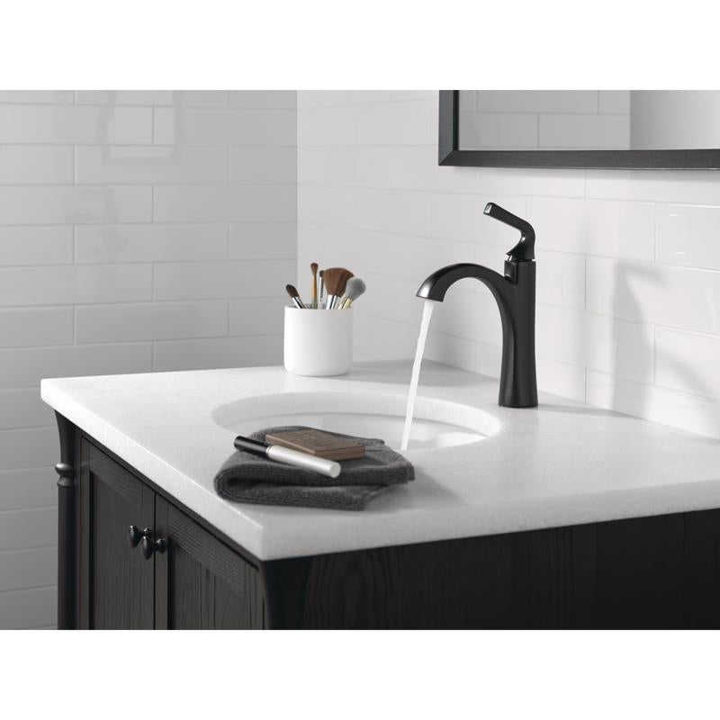 Delta Dallace Matte Black Contemporary Single-Handle Bathroom Sink Faucet 4 in.
