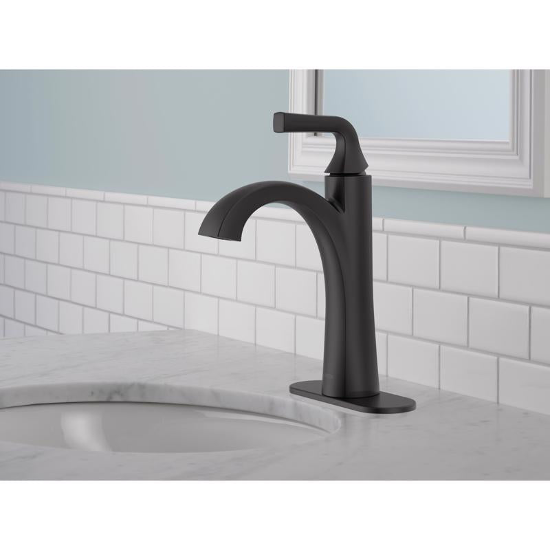 Delta Dallace Matte Black Contemporary Single-Handle Bathroom Sink Faucet 4 in.