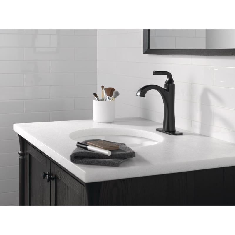Delta Dallace Matte Black Contemporary Single-Handle Bathroom Sink Faucet 4 in.