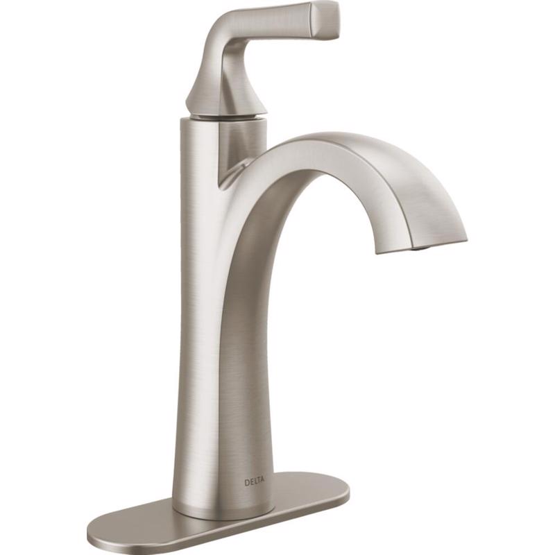 Delta Dallace Stainless Steel Contemporary Single-Handle Bathroom Sink Faucet 4 in.