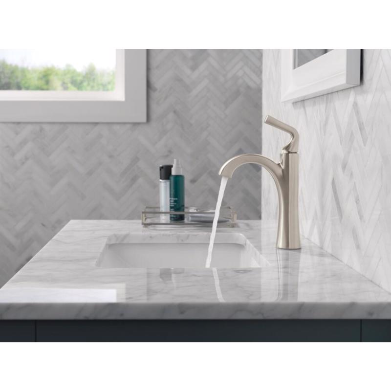 Delta Dallace Stainless Steel Contemporary Single-Handle Bathroom Sink Faucet 4 in.