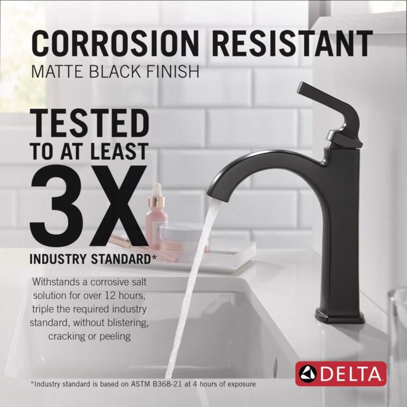 Delta Knoxville Matte Black Motion Sensing Contemporary Single-Handle Bathroom Sink Faucet 4 in.